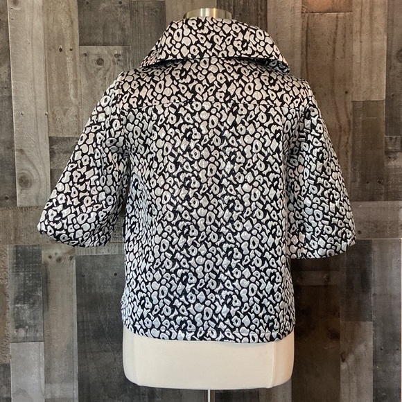 T&W Designs silver black leopard print jacket medium vintage dark feminine - Picture 10 of 14
